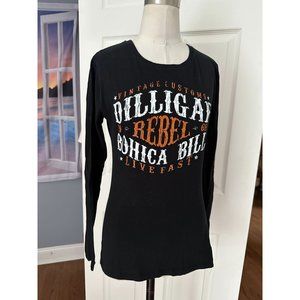 Dilligaf black l/s graphic tshirt Medium